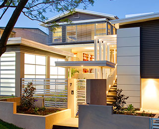 An external photo of an architect designed home in Brisbane.